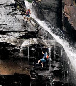 Canyoneering North Carolina's Big Bradley waterfall